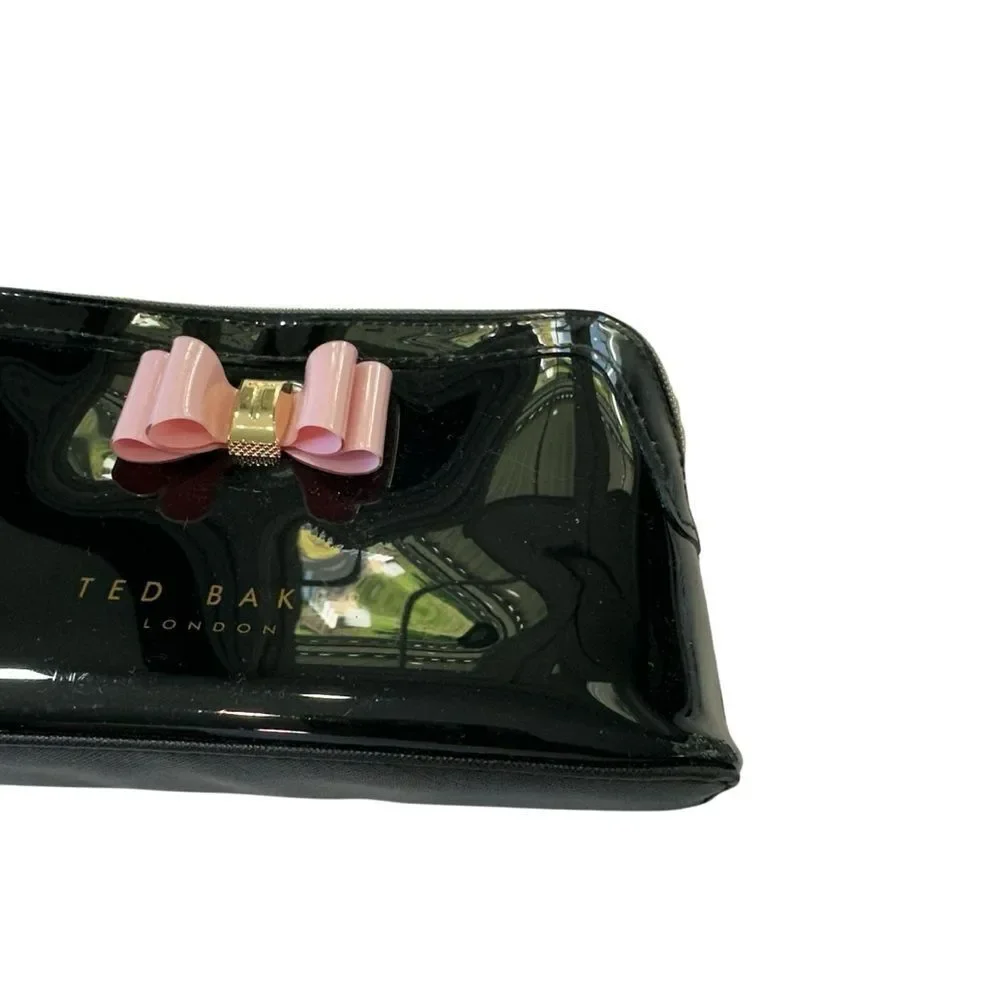Ted‎ Baker Black and Pink Bow Make Up Bag
